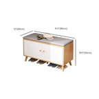 Modern Engineered Wood Shoe Storage Bench with 2 Tiers, Shelf, Gate, Dustproof Cover, and Closed Back