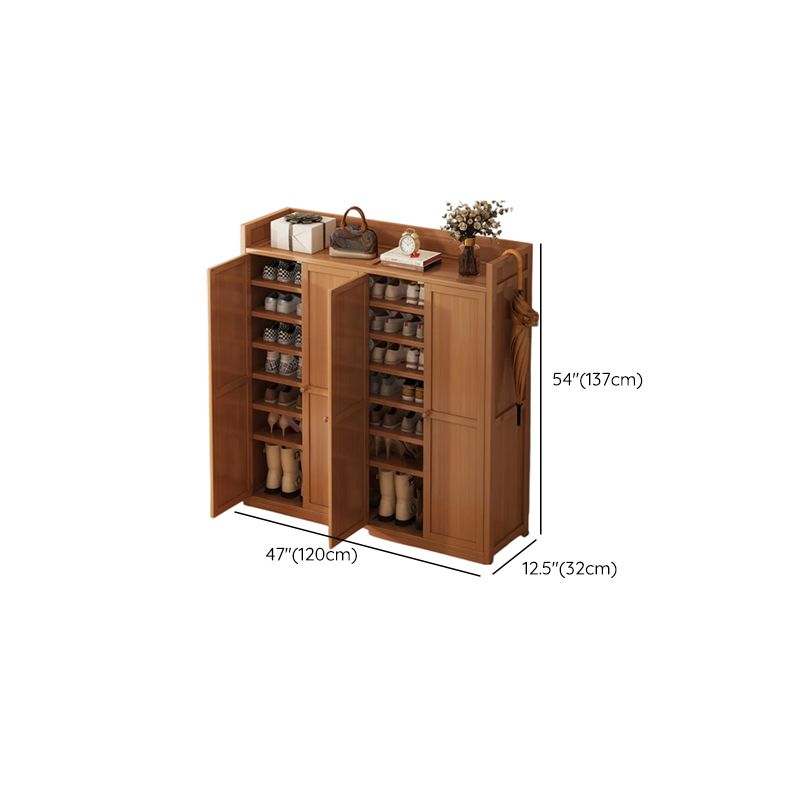 Bambusa 7-tier/6 Tiers/8-tier Shoe Displays with Horizontal Sloping Shelves and Dustproof Cover