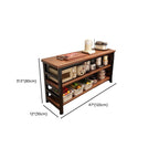 Modish Rectangle Kitchen Island with 3/2 Shelves, Manufactured Wood Countertop, Open Storage in Brown/Natural