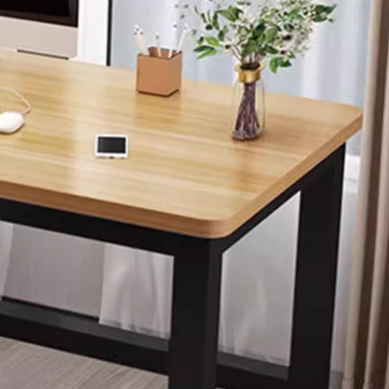 Casual Adjustable Writing Desk with Abrasion Resistance and H-Shape Base in Dove Grey/Chalk/Natural, Unattached with Foot Pad