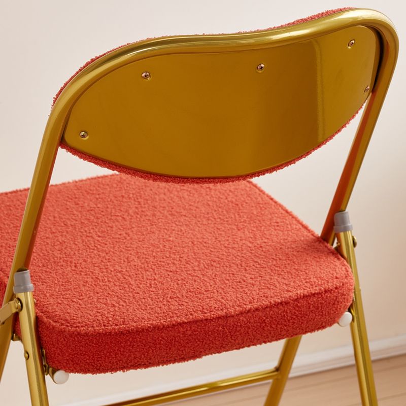 Contemporary Side Chair with Ventilated Back, Compact Foldable Design, Upholstered Metal Frame for Linoleum