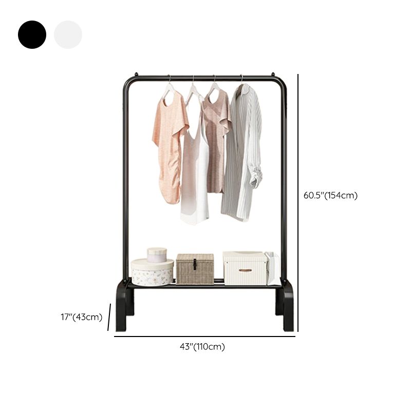 Contemporary Steel Coat Rack with Stockroom, 2 Shelves/4 Shelves/5 Shelves & Alloy Hook