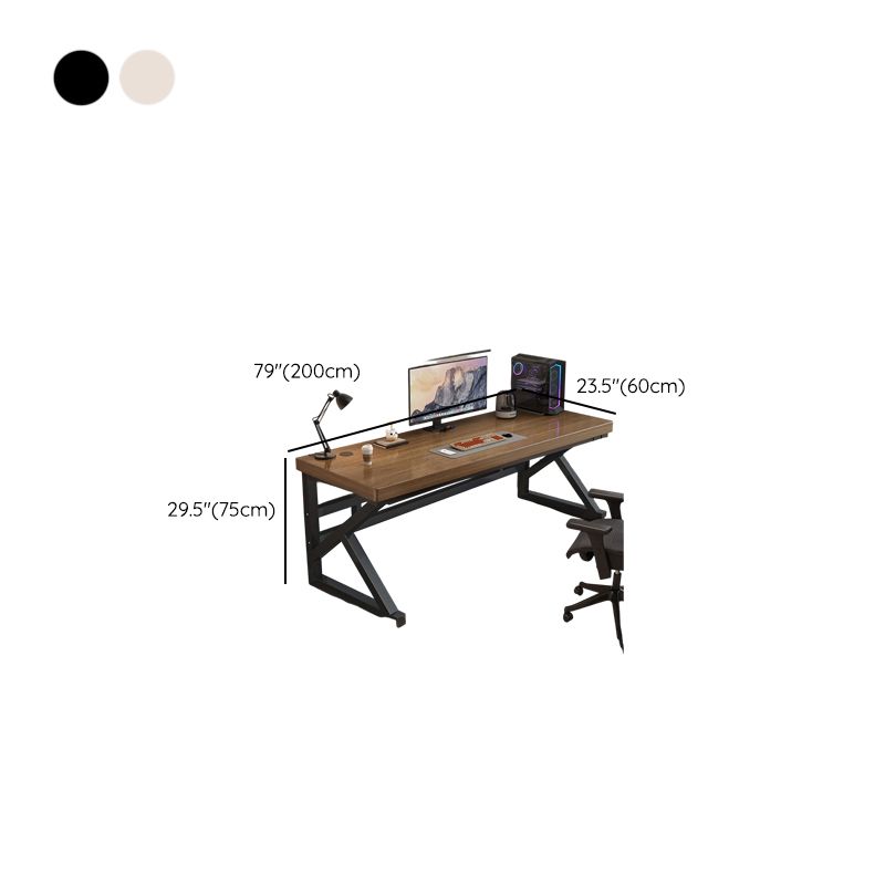 Minimalist Cable Management Rectangle Steel Desk with Rust Resistant Toboggan Base