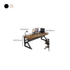 Minimalist Cable Management Rectangle Steel Desk with Rust Resistant Toboggan Base