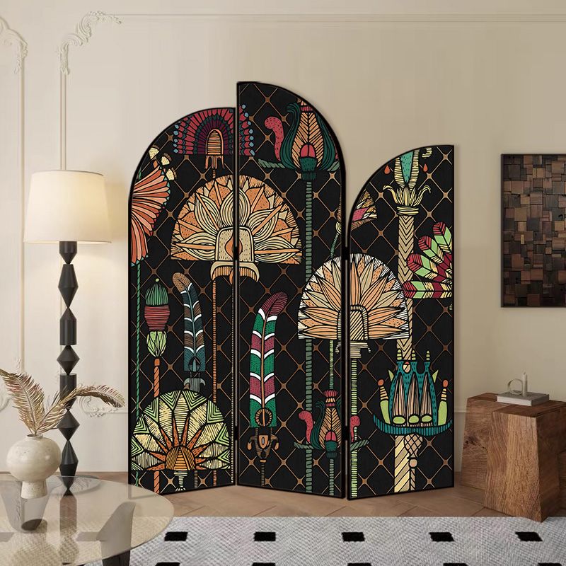 Indoor Opaque Natural Wood Folding Temporary Wall Panels with 3 Panels and Double Sided Print, Self-supporting