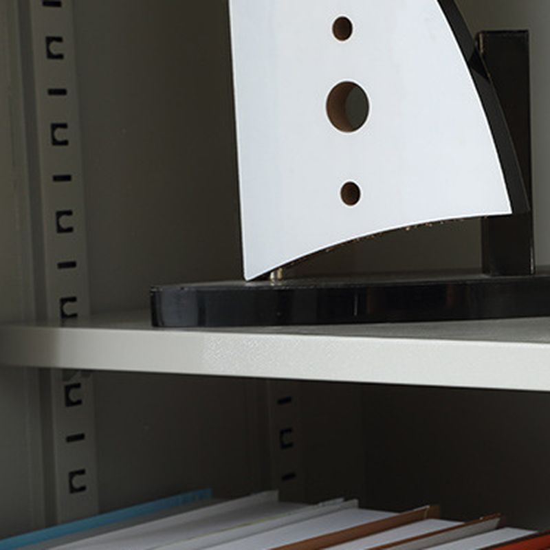 Ivory Trendy Alloy Supplies Cabinet with Locker, Adjustable Shelving, Locking Door, and 1-Wide Compartments