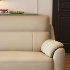 Trendy Solid Color Water Resistant Standard Sofa/Loveseat in Off-White with Arm, Seats 3/2 People
