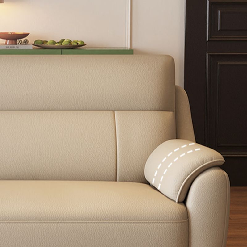 Trendy Solid Color Water Resistant Standard Sofa/Loveseat in Off-White with Arm, Seats 3/2 People