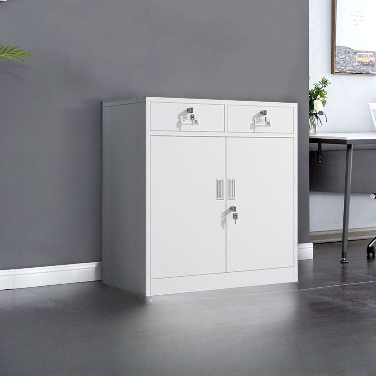 Simplistic White Steel Corrosion Resistant Office Storage Cabinets with Cabinet and Locking Door