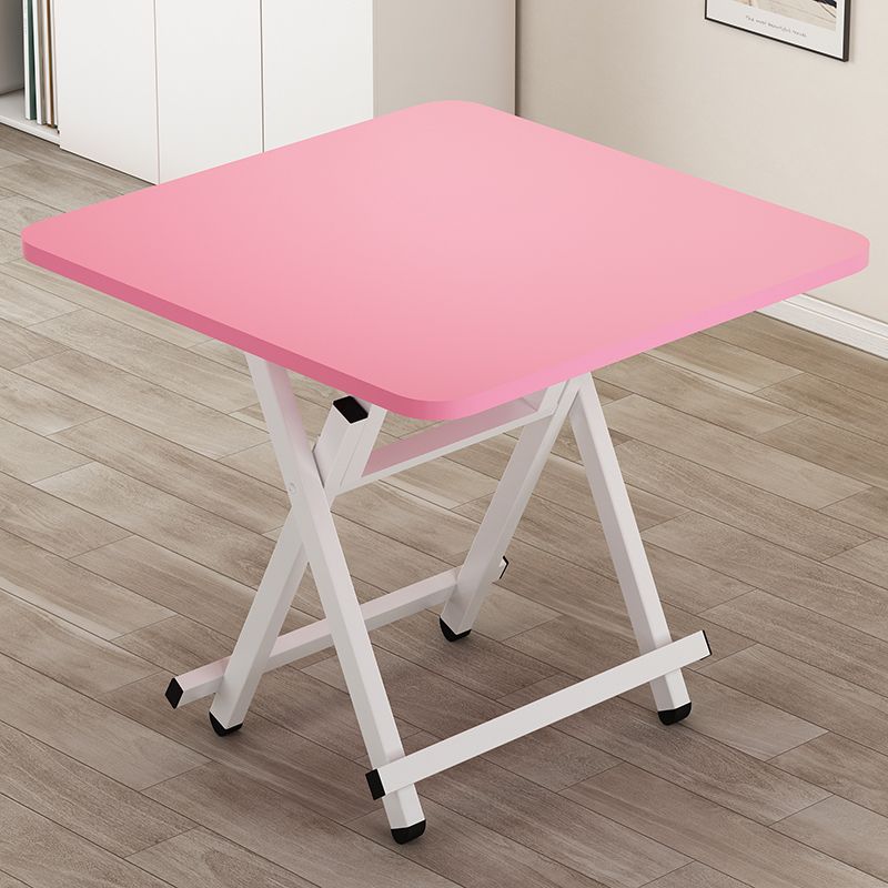 Composite Wood Dining Table with Crossed Legs, Foldable Square Top for 2-seater