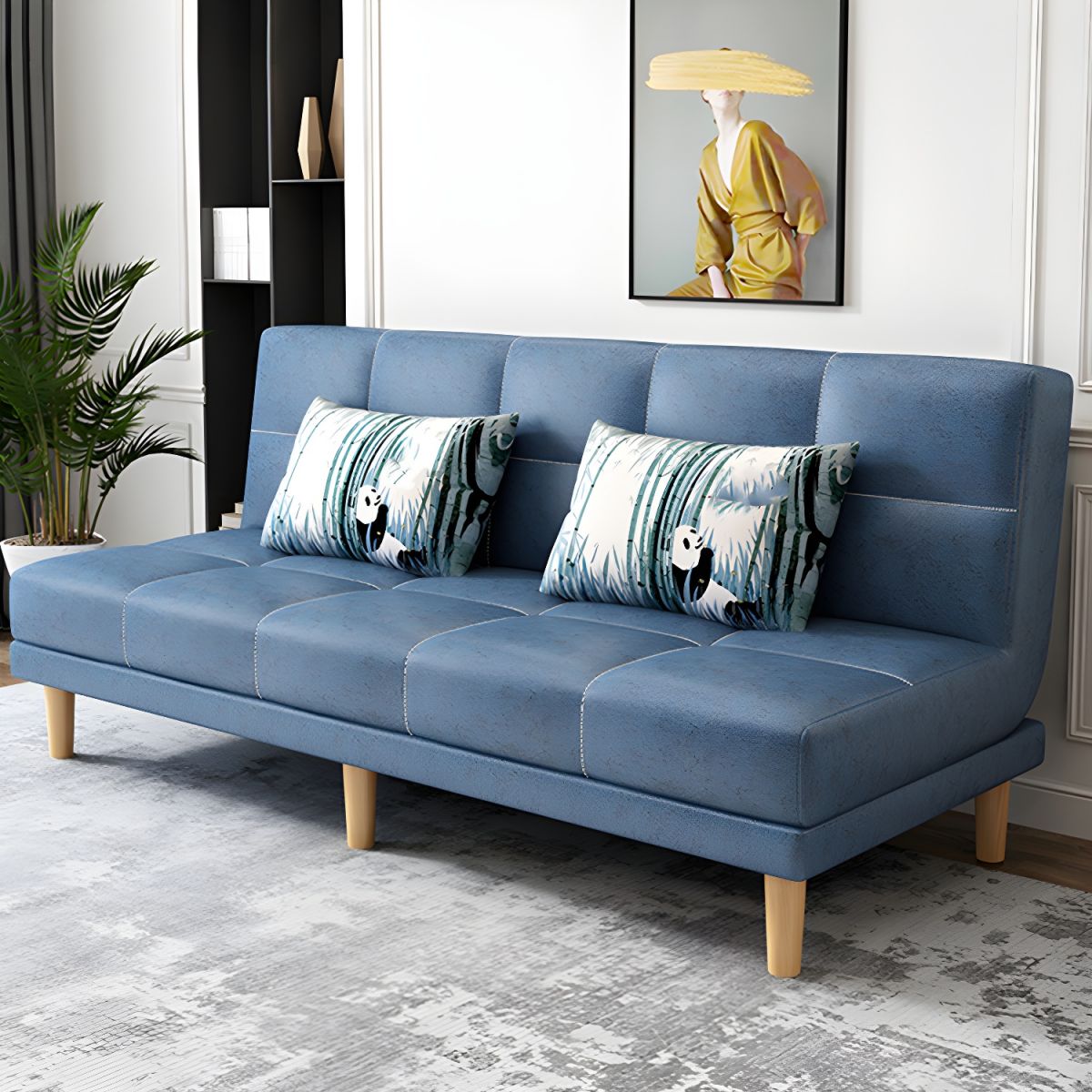 Contemporary Armless Standard Sofa Bed Dual Purpose Sofa for Living Room