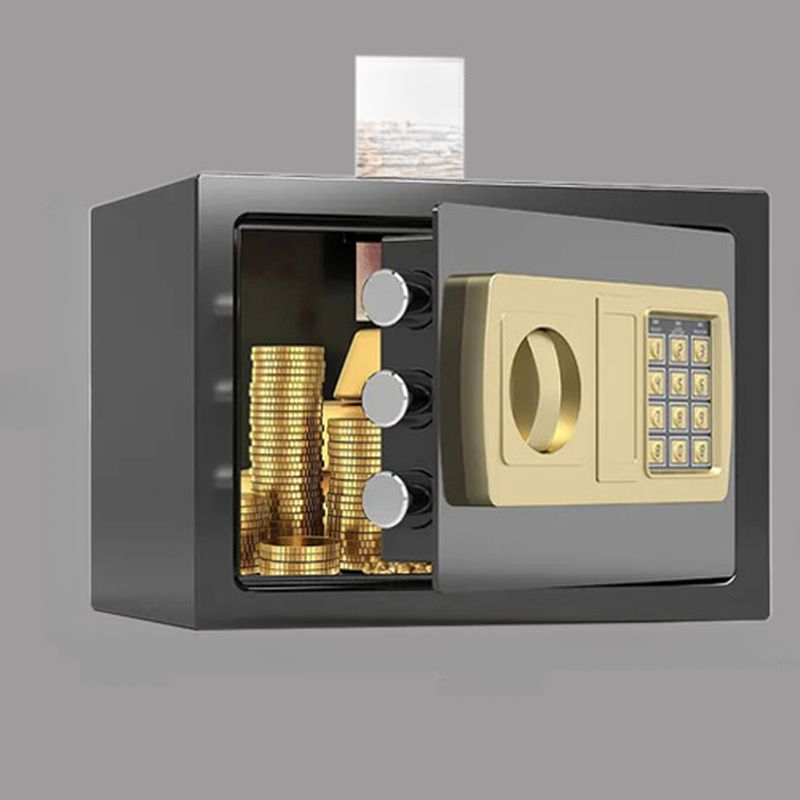 Steel Security Safe with Battery, Pry Resistant Lockable Keys, and Interior Lining