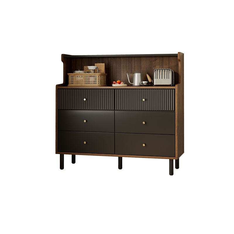 Casual Raw Wood Console Dresser/Bachelor Chest with Shelves, 6/4 Drawers, Vertical/Horizontal
