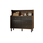 Casual Raw Wood Console Dresser/Bachelor Chest with Shelves, 6/4 Drawers, Vertical/Horizontal
