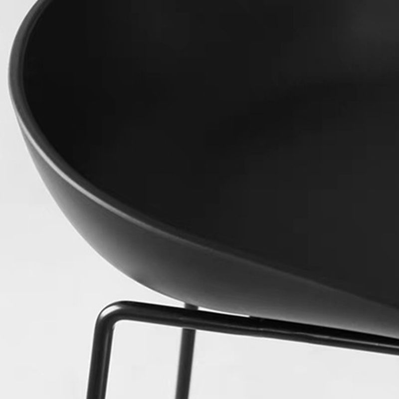 Casual Polymer Bar Stools in Midnight Black/Light Gray/White with Pail Seat and Leg Rest