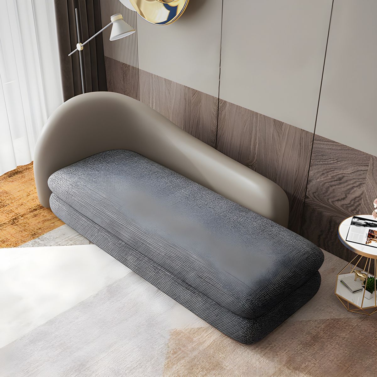 Ultra-Modern Tight Back Sofa 30.71"High Curved Tuxedo Arm Sofa for Apartment