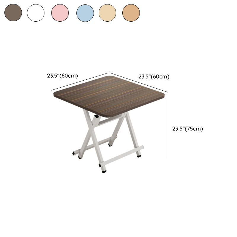 Composite Wood Dining Table with Crossed Legs, Foldable Square Top for 2-seater