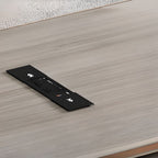 Office Desk with Cable Management, 4 Drawers, Dual-base, Exterior Shelf, CPU Storage, Light Gray Top, and Cooling Hole