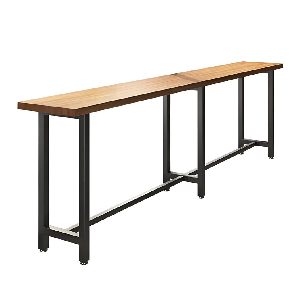 Modern 1/7 Pieces Bar Table Set Rectangle Wood Counter Table with High Stools for Cafe