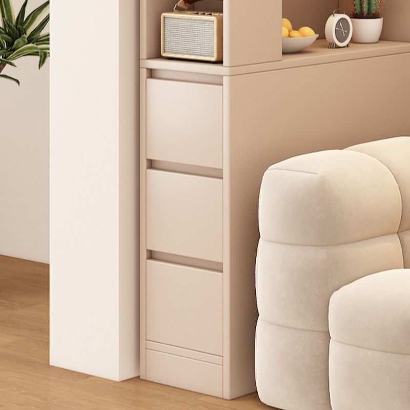 Detached Damp-proof Scratch-immune Accent Cabinet with 4 Exterior Shelves, Glazed Door, Chalk/Sepia Top, and Soft Close Drawer