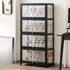 Bambusa Flooring Curio Cabinet with Stockroom, 4 Cabinets/3 Cabinets/2 Cabinets, 4 Shelves/3 Shelves/2 Shelves, 4 Doors/3 Doors/2 Doors