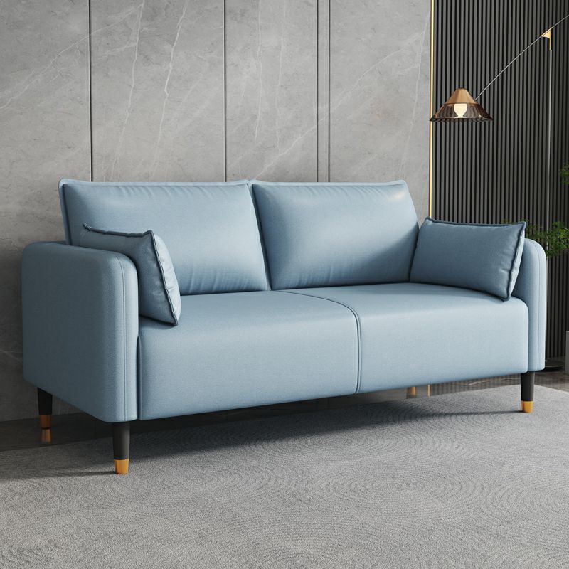 Modern Faux Leather Loveseat with Pillow Back and Foam Seat Fill