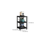 Black Contemporary Standard Baker's Rack with Steel Frame and Metal Shelves