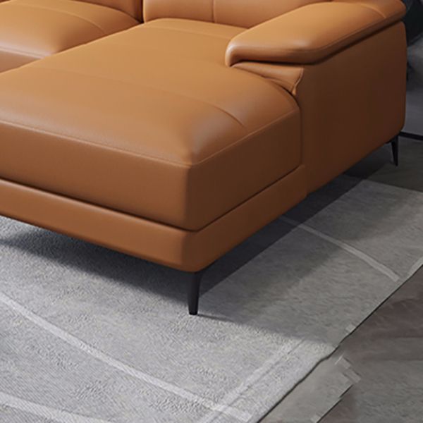 Cushion Back Sectional Sofa Modern Durable Leather Sofa for Living Room