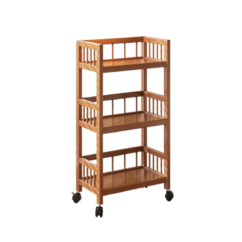 Tan Modern Tower Shelf with Compartment Drawers