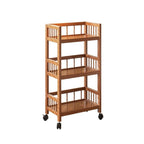 Tan Modern Tower Shelf with Compartment Drawers