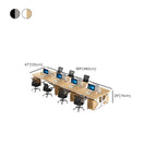 Chalk/Black Minimalist Rectangular Metal Desk with Cable Management and Damp-proof Twin Support Base