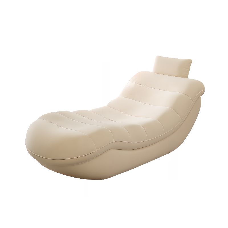 Contemporary Solid Color Reclining Chaise Lounge Indoor with Natural Wood and Ergonomic Padded Design