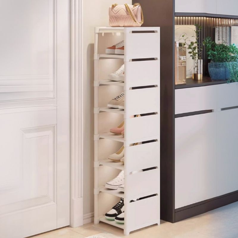 Art Deco Polymerized Material Rectangle Shoe Rack with 8/7/6 Shelves for 1-20 Pairs in Drawing Room