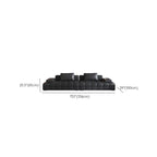 Contemporary Modern Solid Color Stain Resistant Standard Sofa in Ink with Arm, Seats 7/4-seater/6-seater, and 2 Pillows