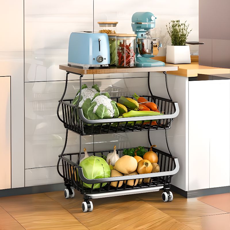 Portable Center with Cutting Board and Basket