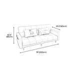 Square Arm Modern Storage Sofa with Biscuit Back Convertible Sofa for Living Room