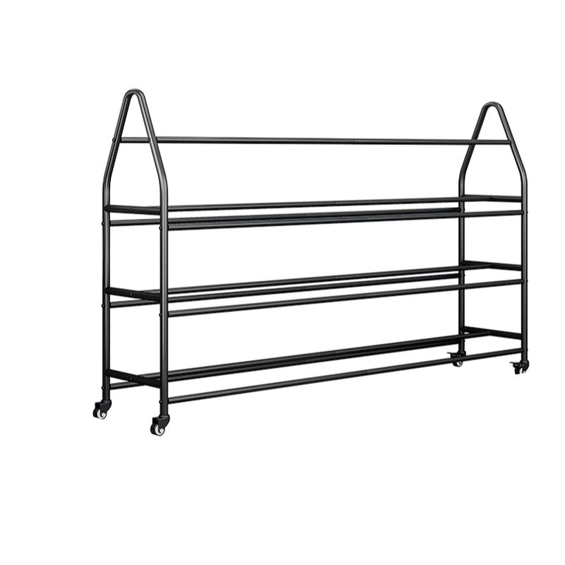 Modern Lavish Tower Shelf with Caster Wheels, Steel Frame, and Unfixed Installation