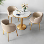 Glam Veneer Dining Table with Pedestal Base for 2 People, Scratch Resistant