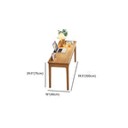 Trendy Rectangular Natural Wood Writing Table with Auburn/Unfinished Color Drawers