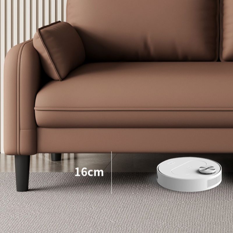 Drawing Room Standard Sofa in Pu Leather with Gray/Mocha/Off-White Upholstery and Armrest