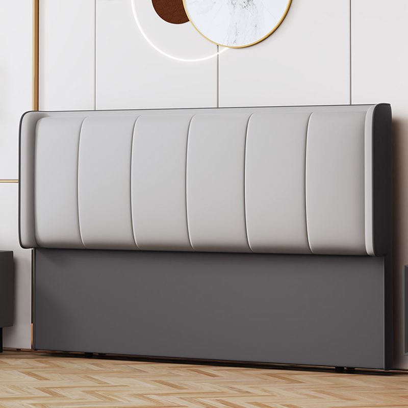 Trendy No Distressing Panel Headboard in Natural Wood, Rectangle Shape for Full/Queen Bed, Sponge Upholstery Fill, Standard Height