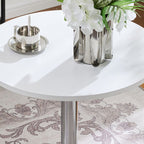 Height-adjustable Circular Pub Table in Ink/Metallic/Butter Color