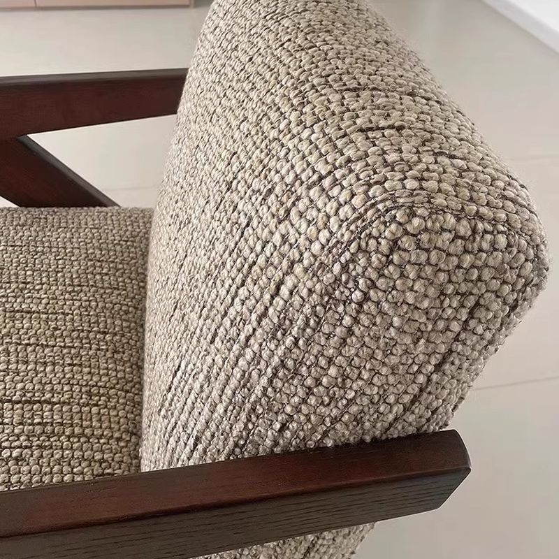 Art Deco Arm Chair with Solid Color/Striped/Toile Pattern, Fixed Back, Arms, and Removable Cushions