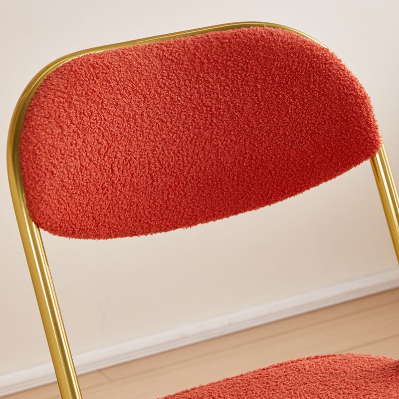 Contemporary Side Chair with Ventilated Back, Compact Foldable Design, Upholstered Metal Frame for Linoleum