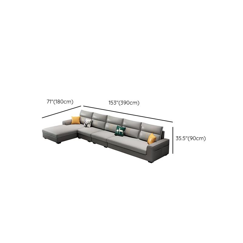 Living Room Modular Sofa in Modern Style Minimalist Corner Sofa with Armrests