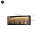 Contemporary Faux Wood Wall Mounted Display Cabinet with Glass Door