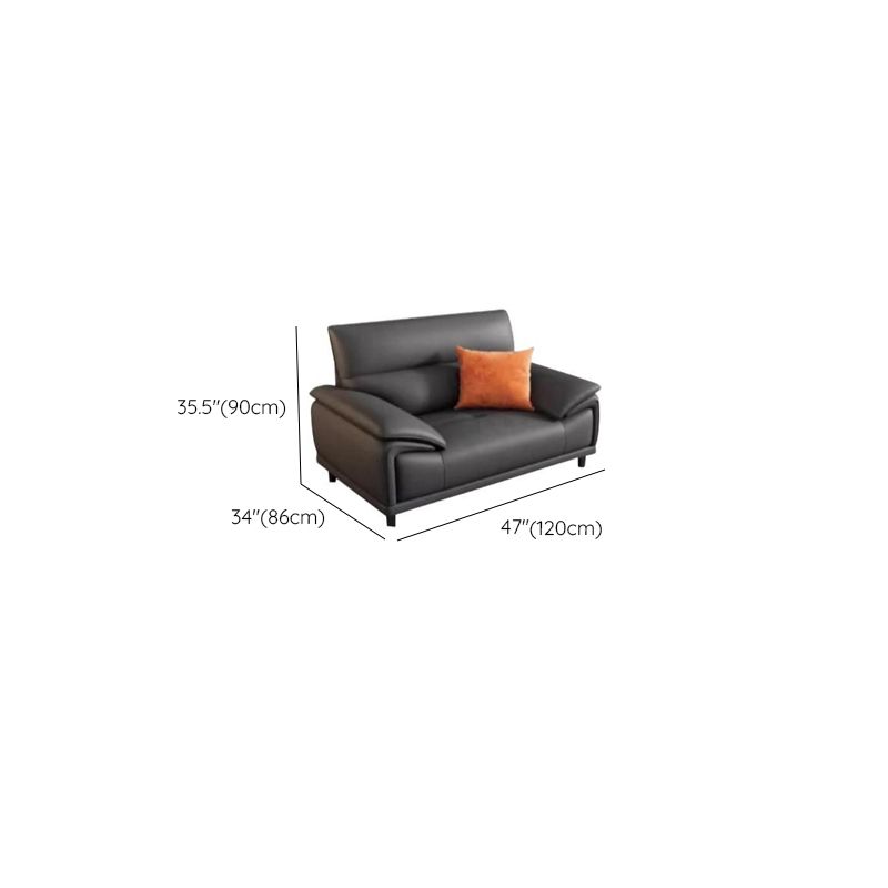 Contemporary Modern Solid Color Tear Resistant Standard Sofa/Loveseat in Ink with 4-seater/3/2 People and 2 Pillows