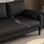 Drawing Room Standard Sofa in Pu Leather with Gray/Mocha/Off-White Upholstery and Armrest