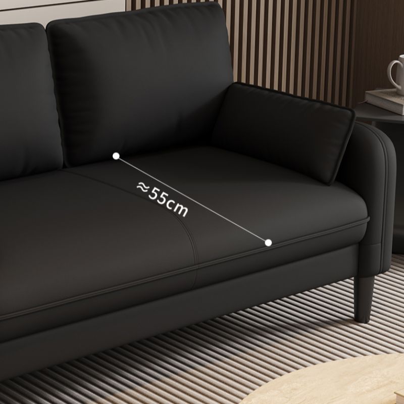 Drawing Room Standard Sofa in Pu Leather with Gray/Mocha/Off-White Upholstery and Armrest