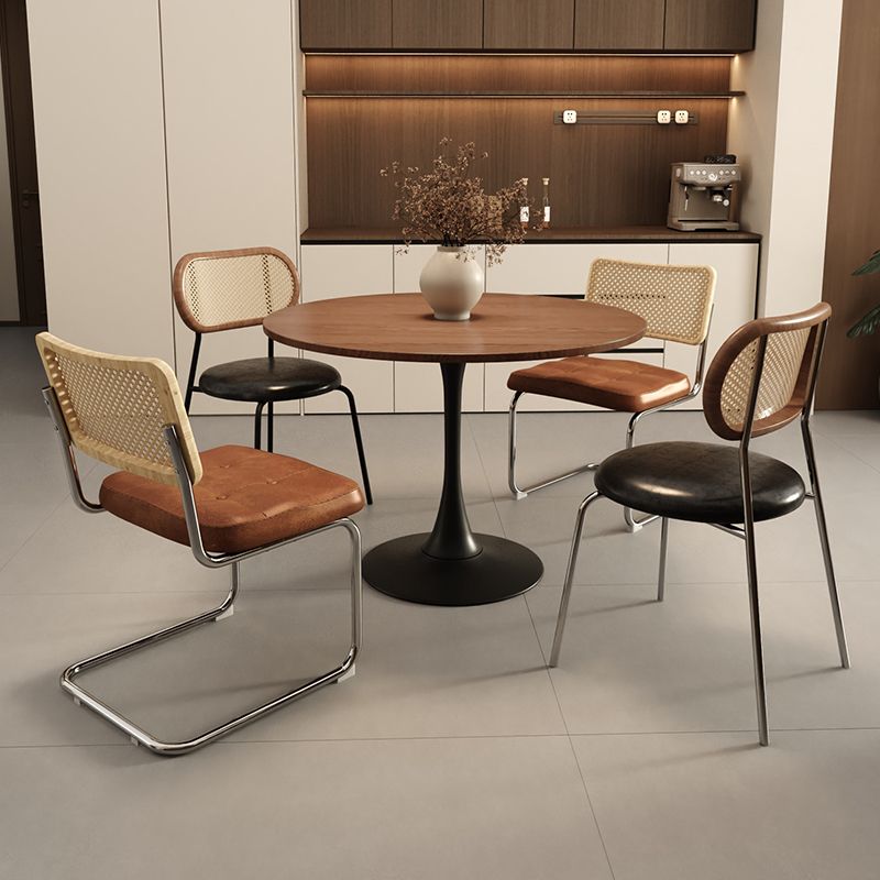 Composite Wood Dining Table with Pedestal Base, Scratch-proof, for 2-seater/Seating for 4